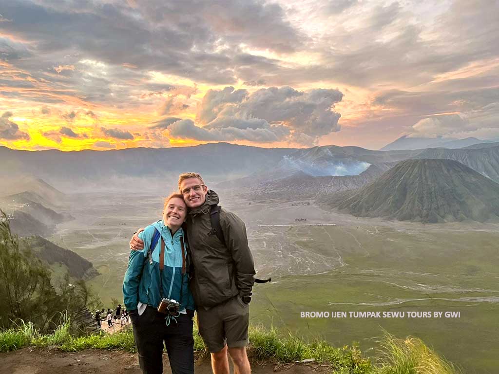 Bromo Ijen Tour Package from Surabaya: Sunrise over Mount Bromo and Ijen Blue Fire Crater.